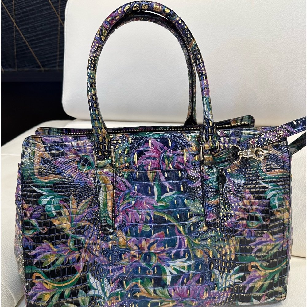 Brahmin Finley satchel in perfect condition. Multi color.